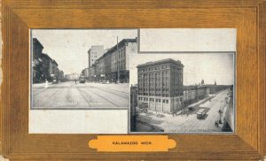 USA Main Street Looking East, West Kalamazoo Michigan Vintage Postcard 08.25