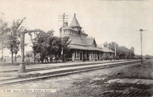 Kinsley Kansas Santa Fe Depot Train Station Vintage Postcard AA33337