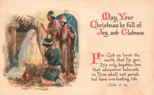 Vintage Postcard May Your Christmas Me Full Of Joy And Gladness Holiday Greeting