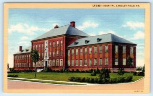 LANGLEY FIELD, Virginia VA ~ HOSPITAL ca 1930s Linen Military Postcard