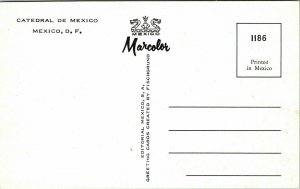 Catedral De Mexico DF VTG Postcard UNP Unused Marcolor Vintage Chrome 