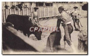 Old Postcard Bulls Bullfight Race The descabello has Pulso