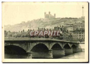 Old Postcard Lyon Le Pont du Change and Hill Fourvières