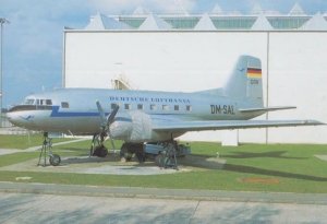 Deutsche Lufthansa German DM-SAL Plane at Dresden Postcard