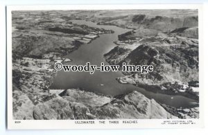 tq0206 - Cumbria - Aerial View of the Three Reaches, at Ullswater - postcard