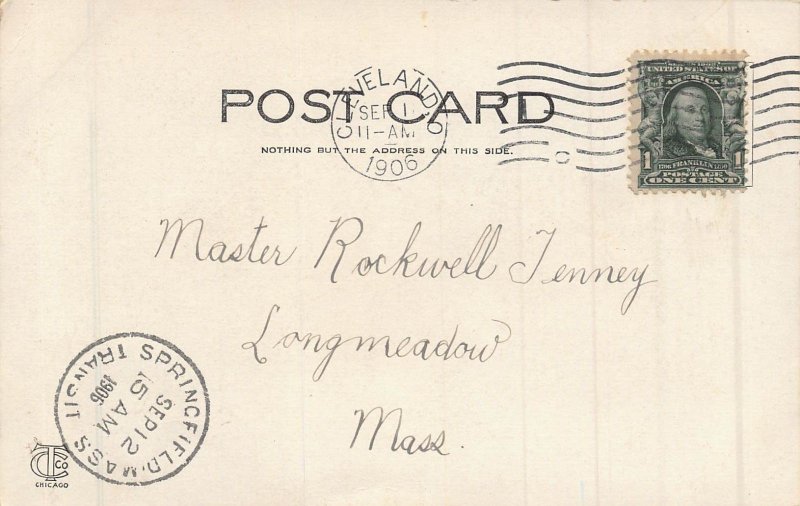 SAUTE STE MARIE MI~STEAMER SHIP JUNIATA LOCKING DOWN THE POE LOCKS~1906 POSTCARD