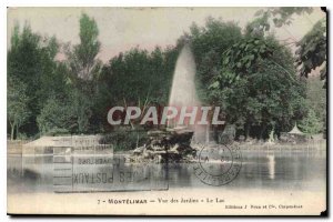 Old Postcard Montelimar view of the gardens and the lake brown editions as cis