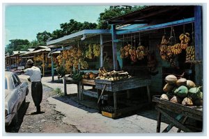 1969 Tropical Fruit Market El Yungue Rain Forest Puerto Rico Postcard