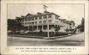 Asbury Park New Jersey NJ First Ave & Heck St. c1910 Postcard YWCA