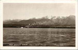 Port Angeles WA Washington from Ediz Hook c1943 Fehly Real Photo Postcard E55