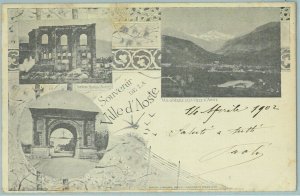 97316 - vintage postcard - AOSTA City - SOUVENIR Gruss Aus 1902-