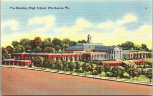 USA The Handley High School Winchester Linen Postcard 03.47
