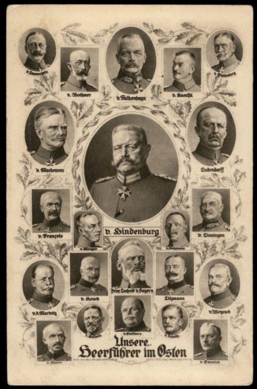 Germany WWI East front Army Leaders Hindenburg Patriotic Portrait PPC G67422