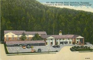 TN, Great Smokey Mountains National Park, Tennessee, Riverside Hotel, Curteich