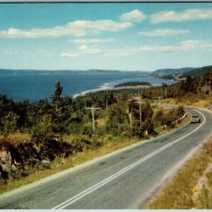 c1960s Cape Breton Island NS Postcard Bras d'Or Lake Route 4 Highway Roadside