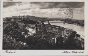 Hungary Budapest Latkep a Kiralyi Varral Vintage Postcard C112