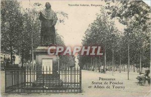 Postcard Old Nouvalles Galleries Perigueux Statue of Fenelon and Allees de To...