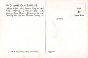 Governor Dewey and Governor Warren with Families Vintage Postcard J45094