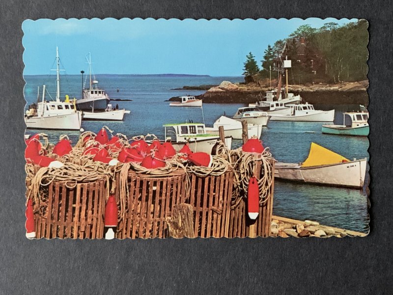 At Anchor Fishing & Lobster Boats Chrome Postcard H3014080159