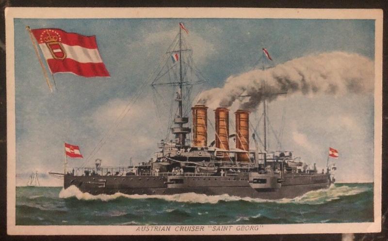 Mint Austria Picture Postcard Saint George Cruiser Navy Warship