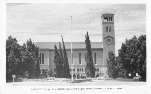 Perth Australia Winthrop Hall and Clock Tower Real Photo Postcard AA50750