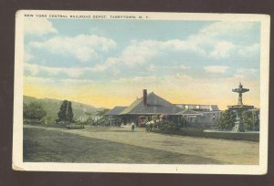 TARRYTOWN NEW YORK CENTRAL RAILROAD DEPOT TRAIN STATION VINTAGE POSTCARD