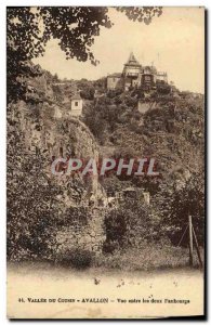 Old Postcard Vallee Du Cousin Avallon View Between The Two Suburbs