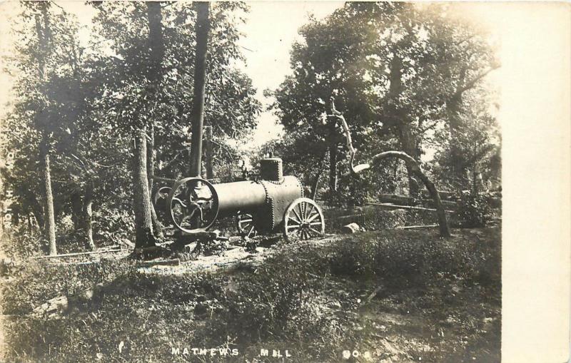 Mathew's (Steam) Mill Real Photo Postcard. Forest. Relic? No Location Given