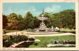 Vtg 1920s Public Gardens Fountain Halifax Nova Scotia Canada Postcard