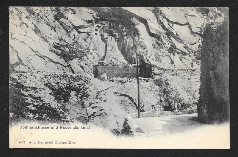 Gotthard Road & Russian Monument Switzerland Unused c1904