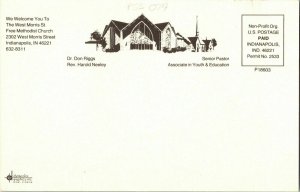 West Morris St Free Methodist Church Indianapolis Indiana 46221 Vintage Postcard 