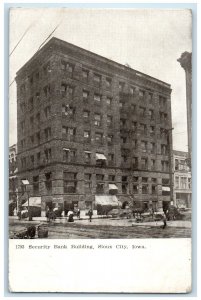 c1910 Security Bank Building Exterior Sioux City Iowa Vintage Antique  Postcard