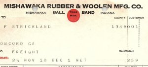 1953 MISHAWAKA RUBBER & WOOLEN MFG CO INDIANA BOOTS INVOICE BILLHEAD Z814