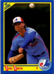 1990 Score Baseball Card Zane Smith Montreal Expos sk2648