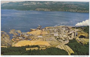 Aerial View, Elk Falls Pulp & Paper Mill, Campbell River, Vancouver Island, B...