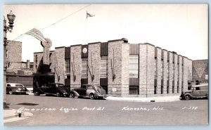 Kenosha Wisconsin WI Postcard RPPC Photo American Legion Post 21 Cars c1940's