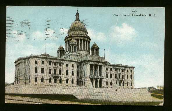 State House In Providence, Rhode Island - Used 1909 - Large Scratch & Some Wear