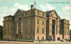 C-1910 Postcard Guthrie Oklahoma State House Flag Kress 20-9027