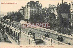 Old Postcard Pau Pyrenees Bass Avenue Leon Say and Boulevard des Pyrenees