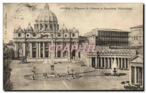 Old Postcard Roma Piazza Pietro e Vatican Basilica