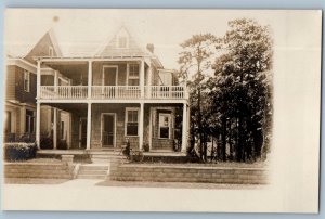 Tourist Home Bradley Beach New Jersey NJ Child Bicycle RPPC Photo Postcard