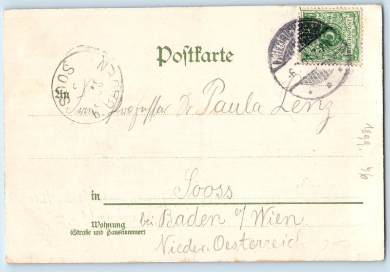 Thuringia Germany Postcard Mountain and Town in Bad Tabarz c1905 Antique Posted