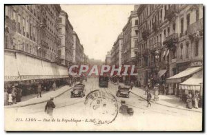 Old Postcard Lyon Street Of The Republic