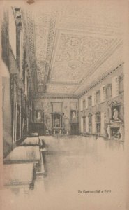 London Postcard - Pencil Sketch of The Governors Hall at Bart's RS22300