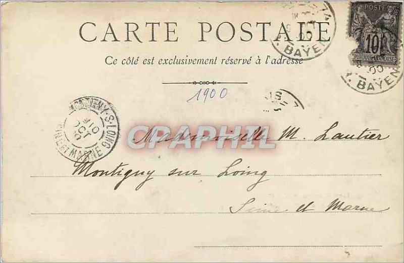 Old Postcard outside Paris Chateau de Rambouillet (map 1900)