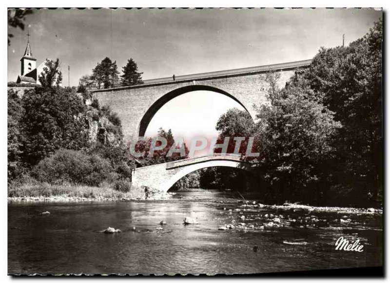 Modern Postcard Pierre-Perthuis Both bridges