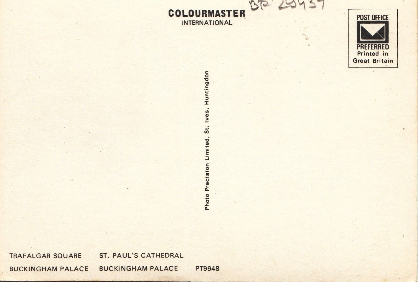 BF29434 world time clock london UK front/back image Europe United