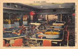 Las Vegas Nevada Hotel Last Frontier 21 Club Casino Vintage Postcard AA59623