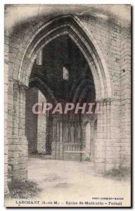 Old Postcard Larchant Church St Mathurin Portal