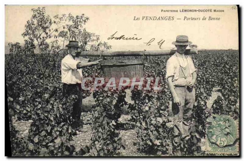 Postcard Old Wine Harvest Carriers Tipper TOP